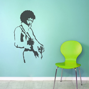 Jimi Hendrix Wallsticker Af Jesper Haun  42x70 Cm