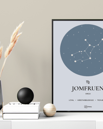 Jomfruen Stjernetegn Plakat Havblå 60 84 Cm  A1
