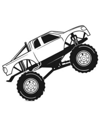 Kæmpe Monstertruck Wallsticker  Op Ad Bakke  81x102cm