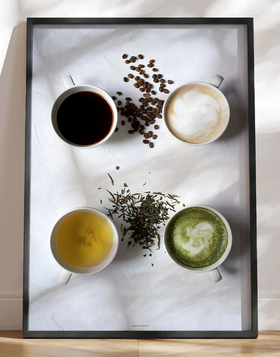 Kaffe Eller Te  Plakat Med Kaffe Og Te