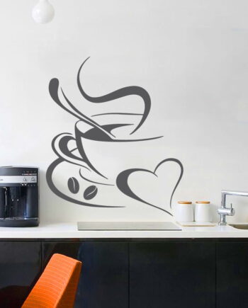Kaffekop Med Hjerte Wallsticker