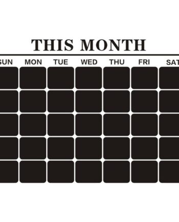 Kalender Wallsticker Tavle Til Kridt    This Monthâ  Kalender Med Ugedage  57x80cm