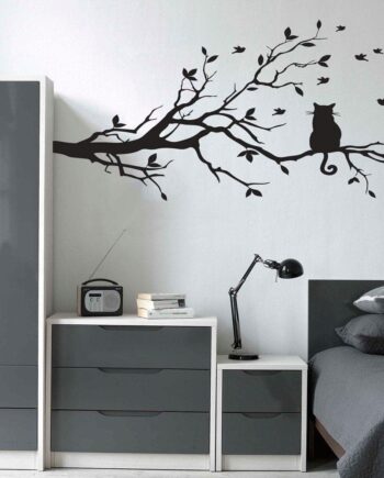 Kat   Træ Wallsticker