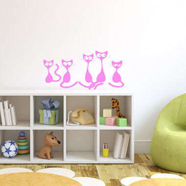 Katte Wallsticker Af Anline Ruby  52x27 Cm