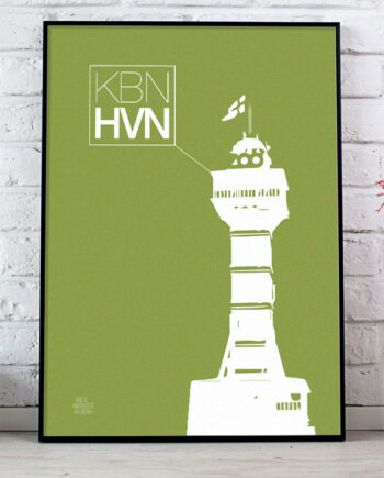 København-plakat Med Zoo-tårnet  Grøn  21   29    A4  Kr  199 -