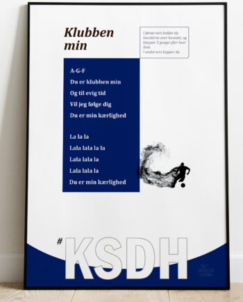 Kom Så De Hviiie-fansang-plakat Klubben Min 21   29    A4  Kr  199 -