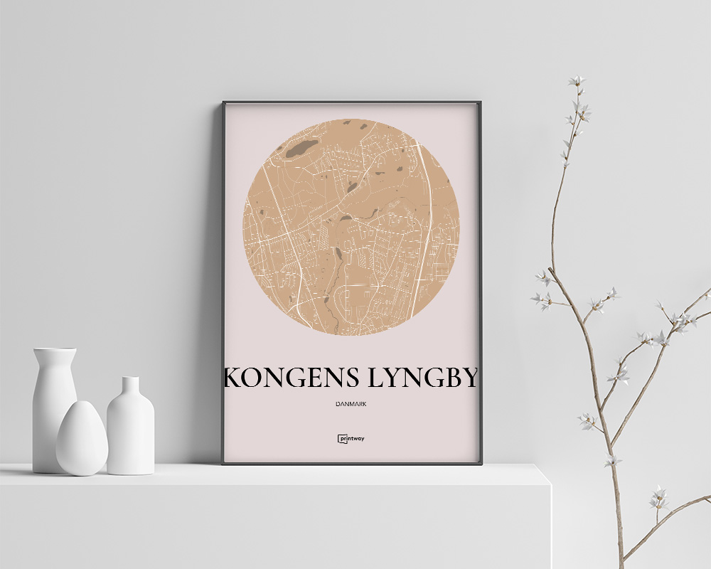Kongens Lyngby Plakaten Rundt Kort Guld 70 100 Cm  B1
