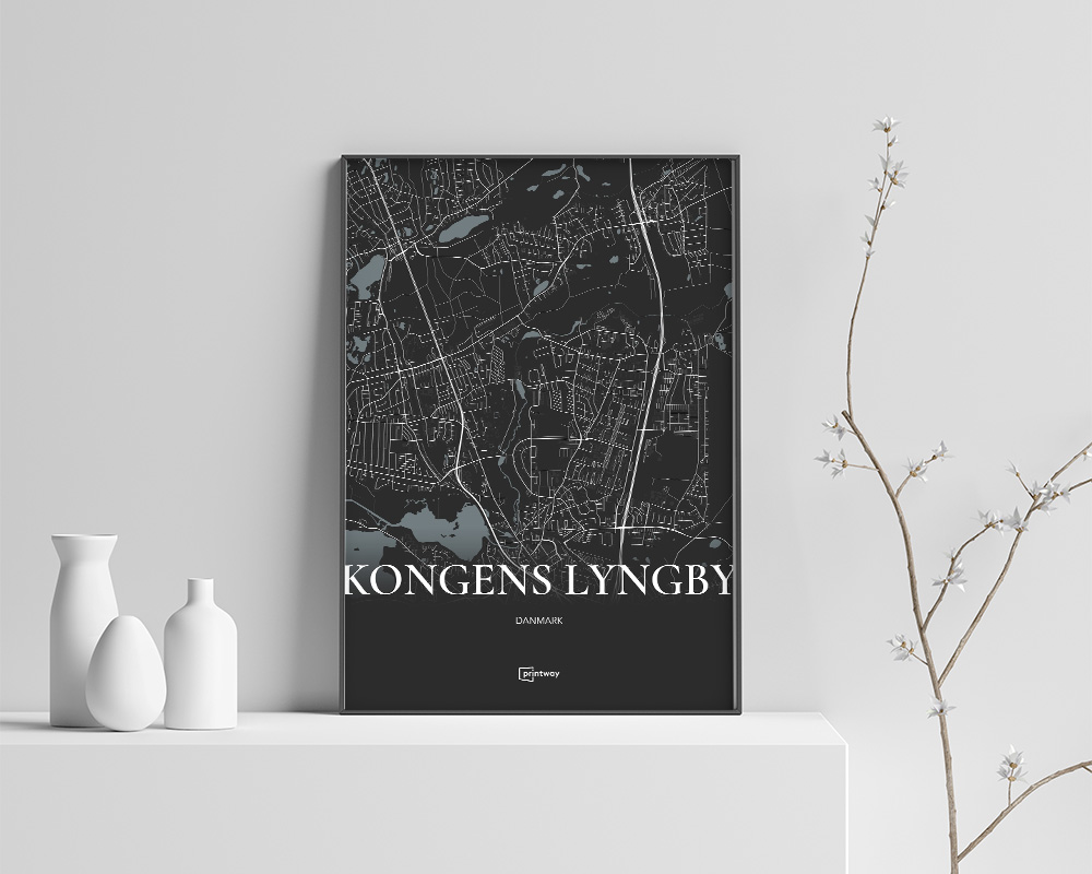 Kongens Lyngby Plakaten Fuldt Kort Sort 70 100 Cm  B1