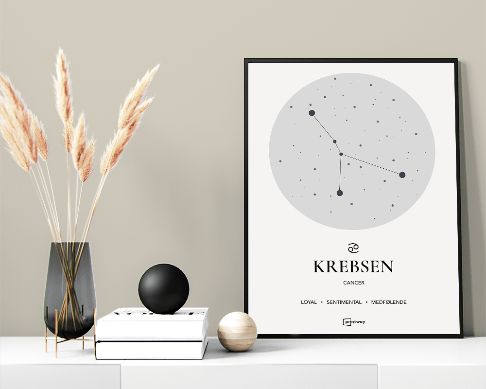 Krebsen Stjernetegn Plakat Hvid 70 100 Cm  B1