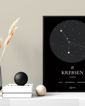 Krebsen Stjernetegn Plakat Sort 70 100 Cm  B1