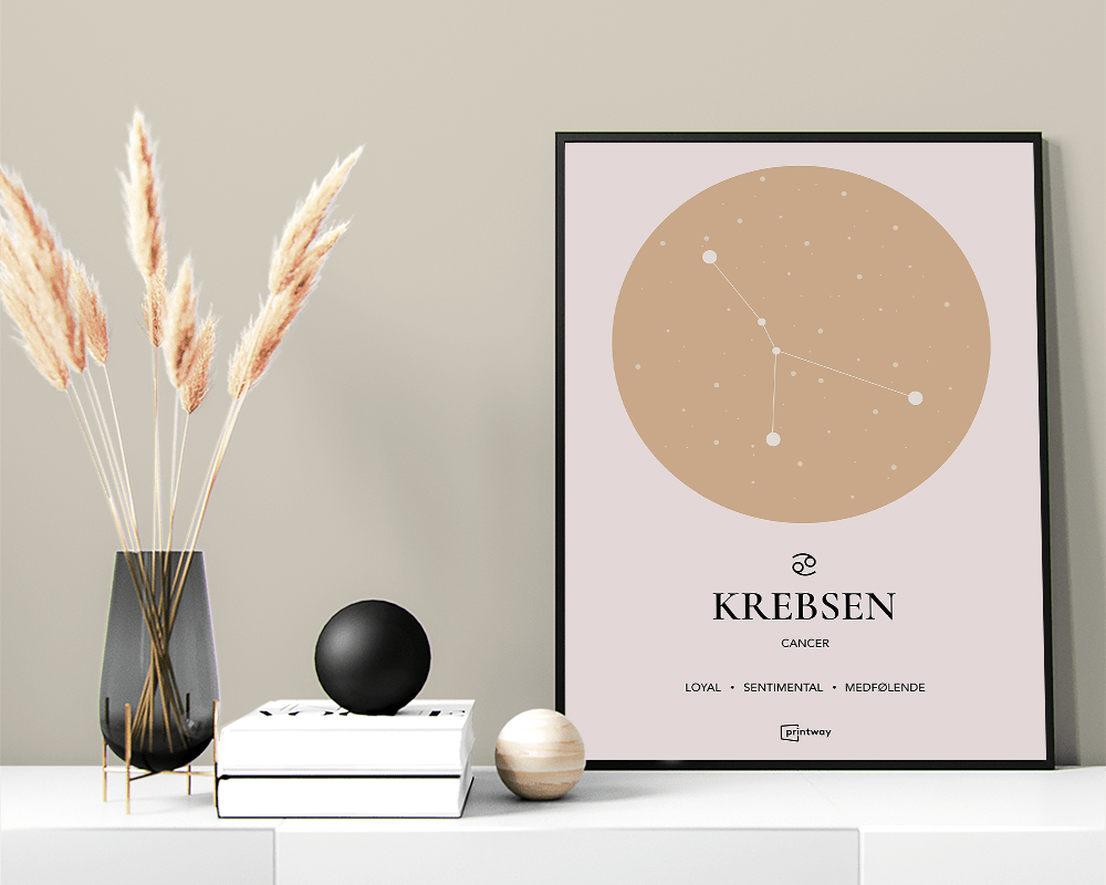 Stenbukken Stjernetegn Plakat Guld 35 50 Cm B3