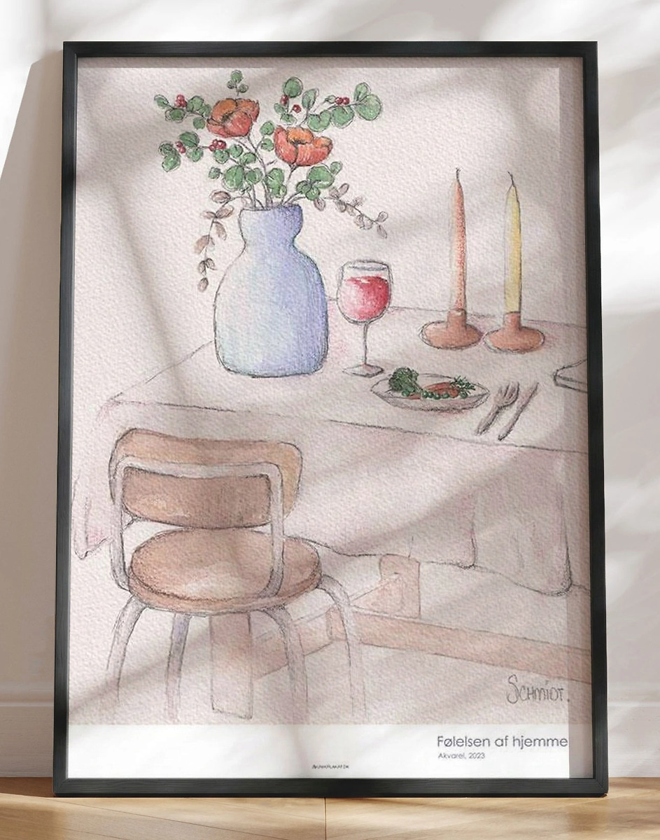 Kunstplakat  Akvarel Følelsen Af Hjemme