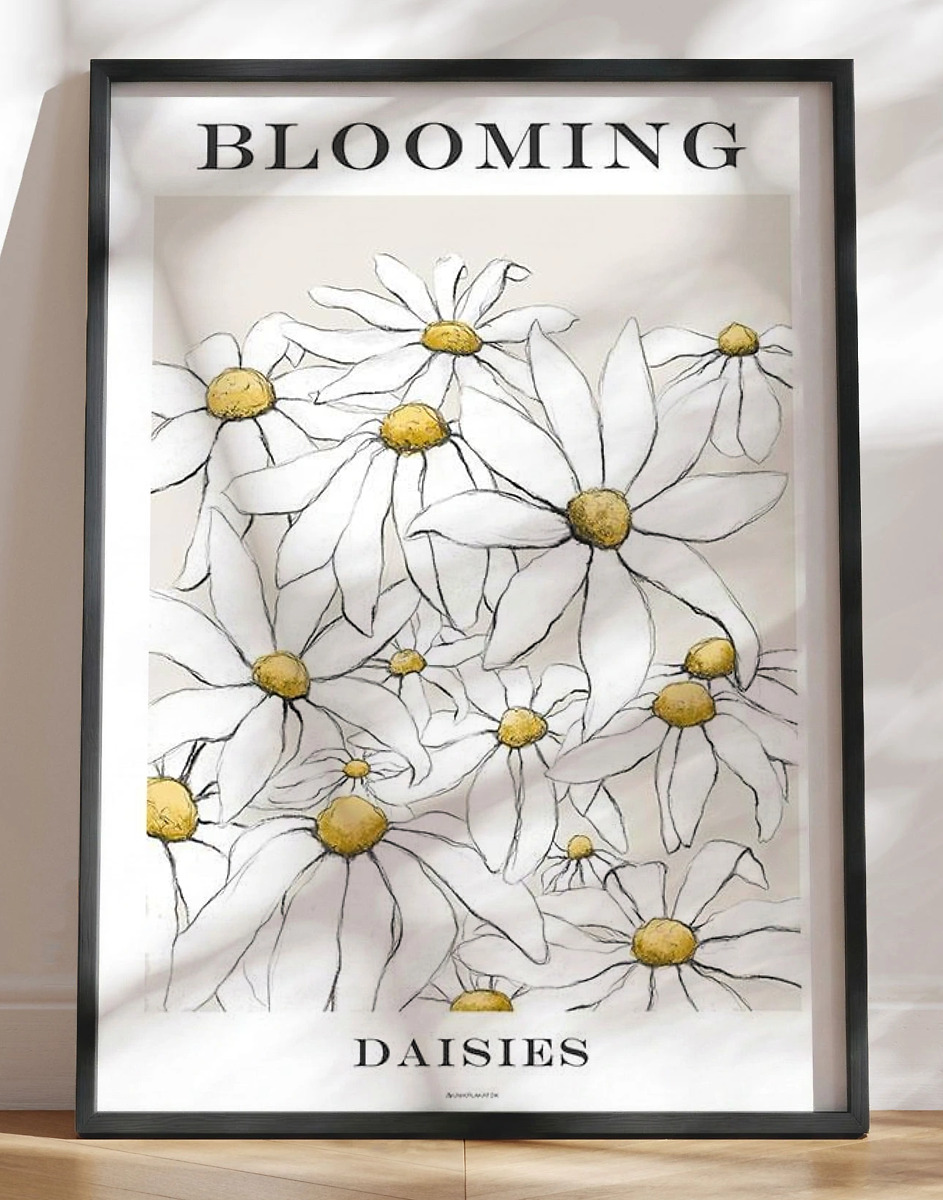 Kunstplakat Blomstrende Margueritter