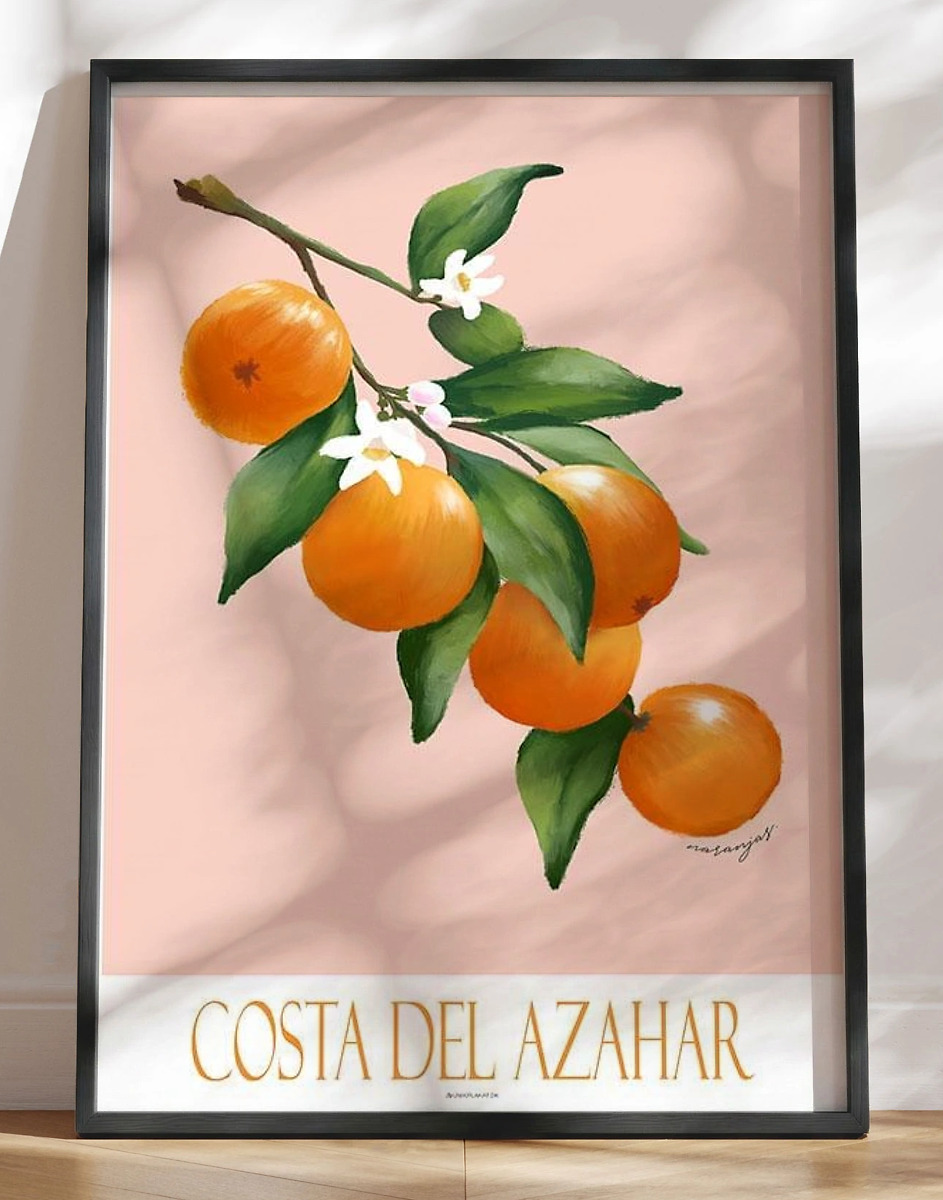 Kunstplakat Med Appelsingren Costa Del Azahar