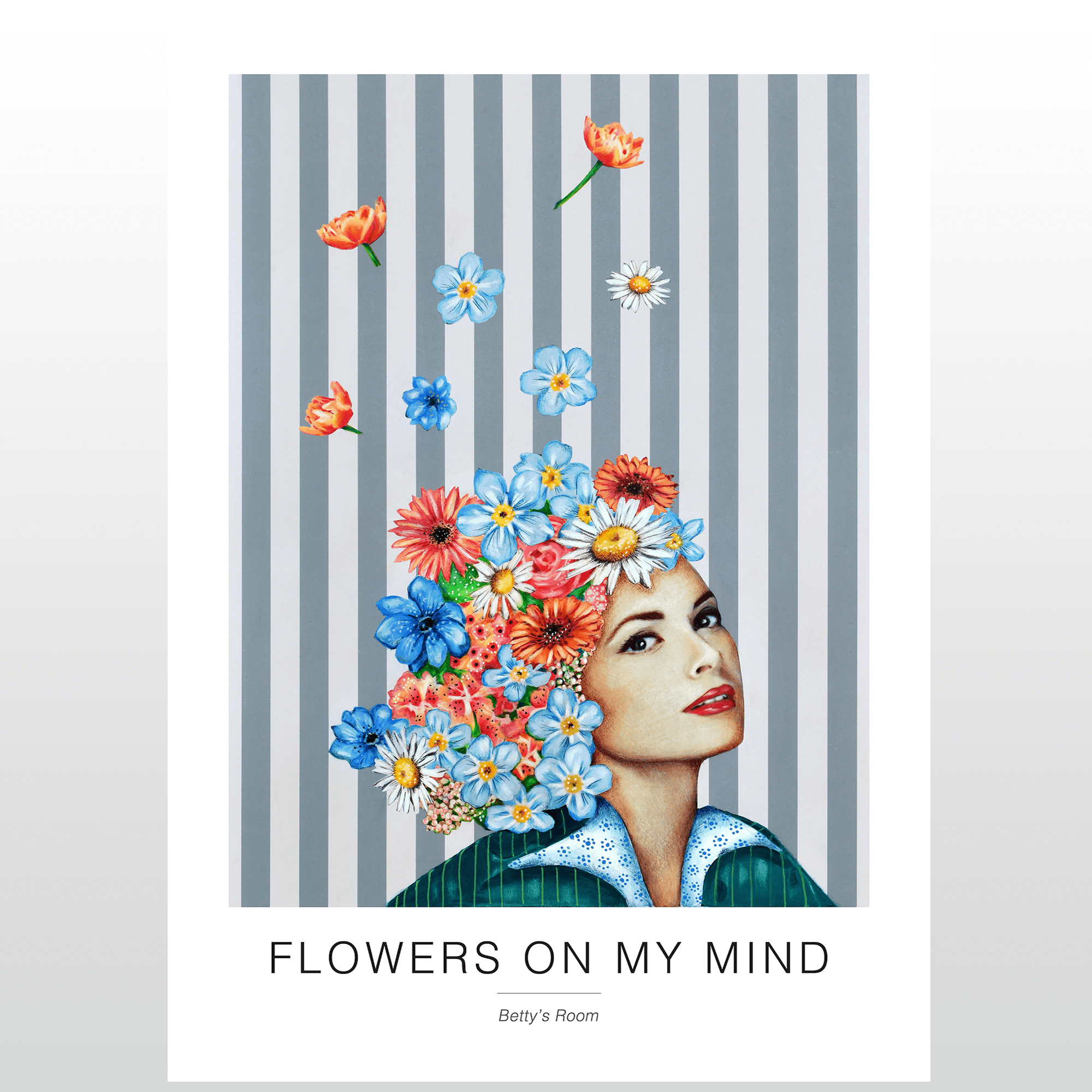 Kunstplakat   Quot Flowers On My Mind Quot  50   70 Cm