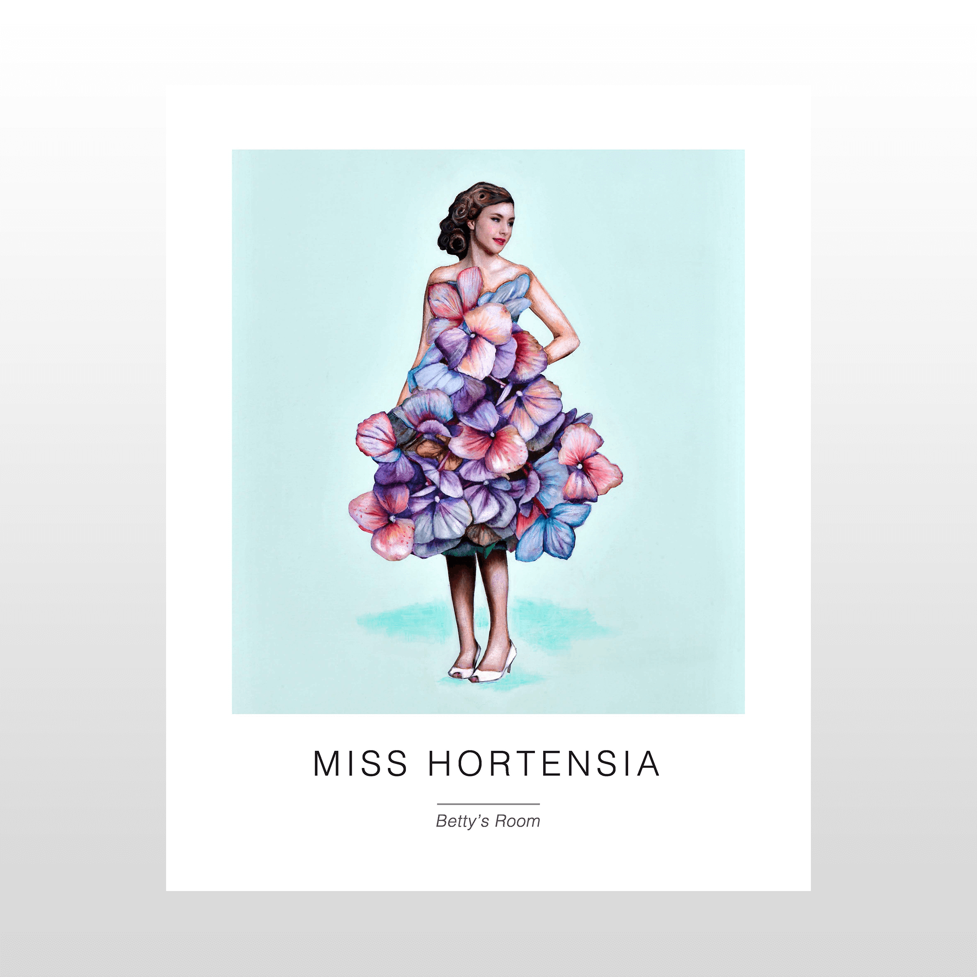 Kunstplakat   Quot Miss Hortensia Quot  40   50 Cm