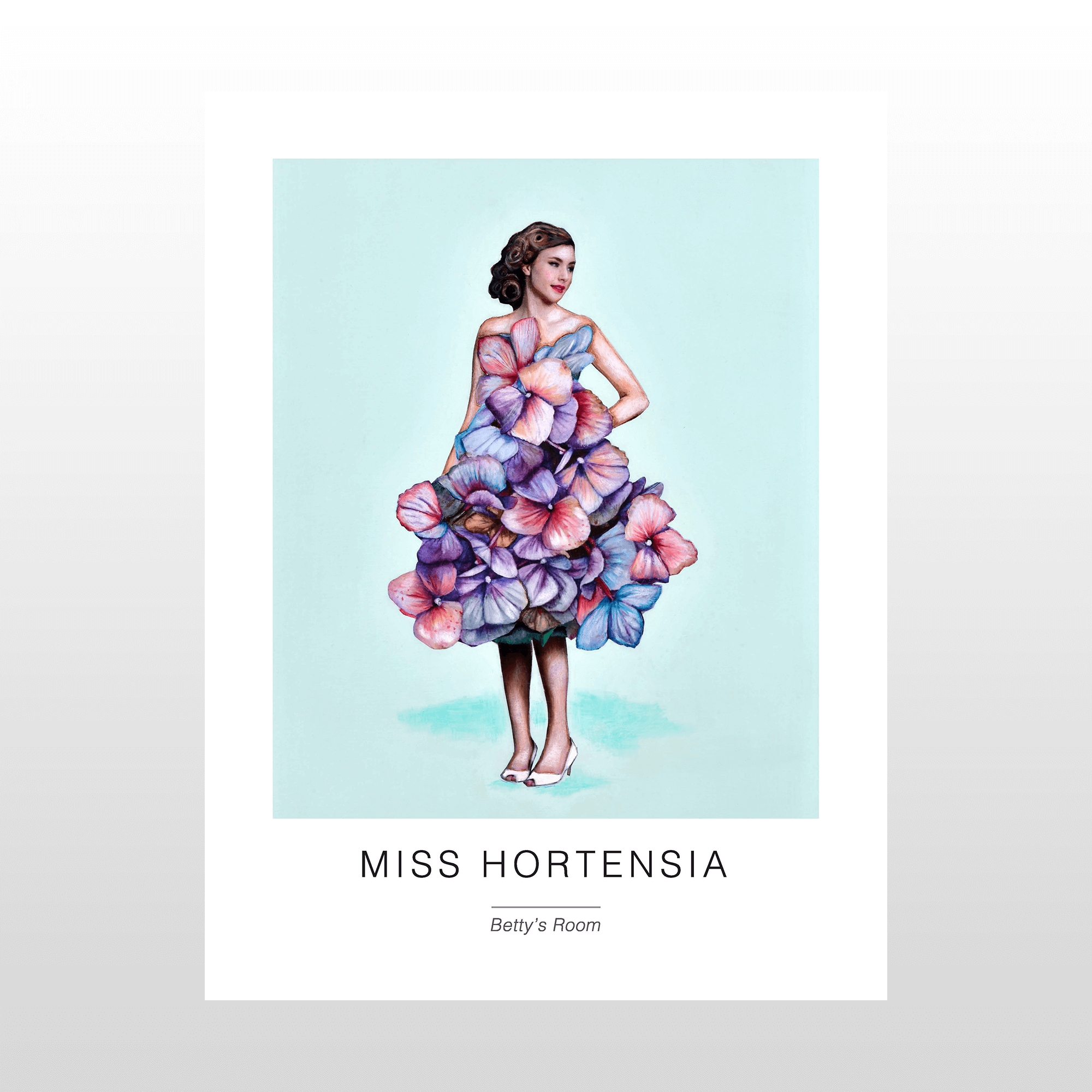 Kunstplakat   Quot Miss Hortensia Quot  30   40 Cm