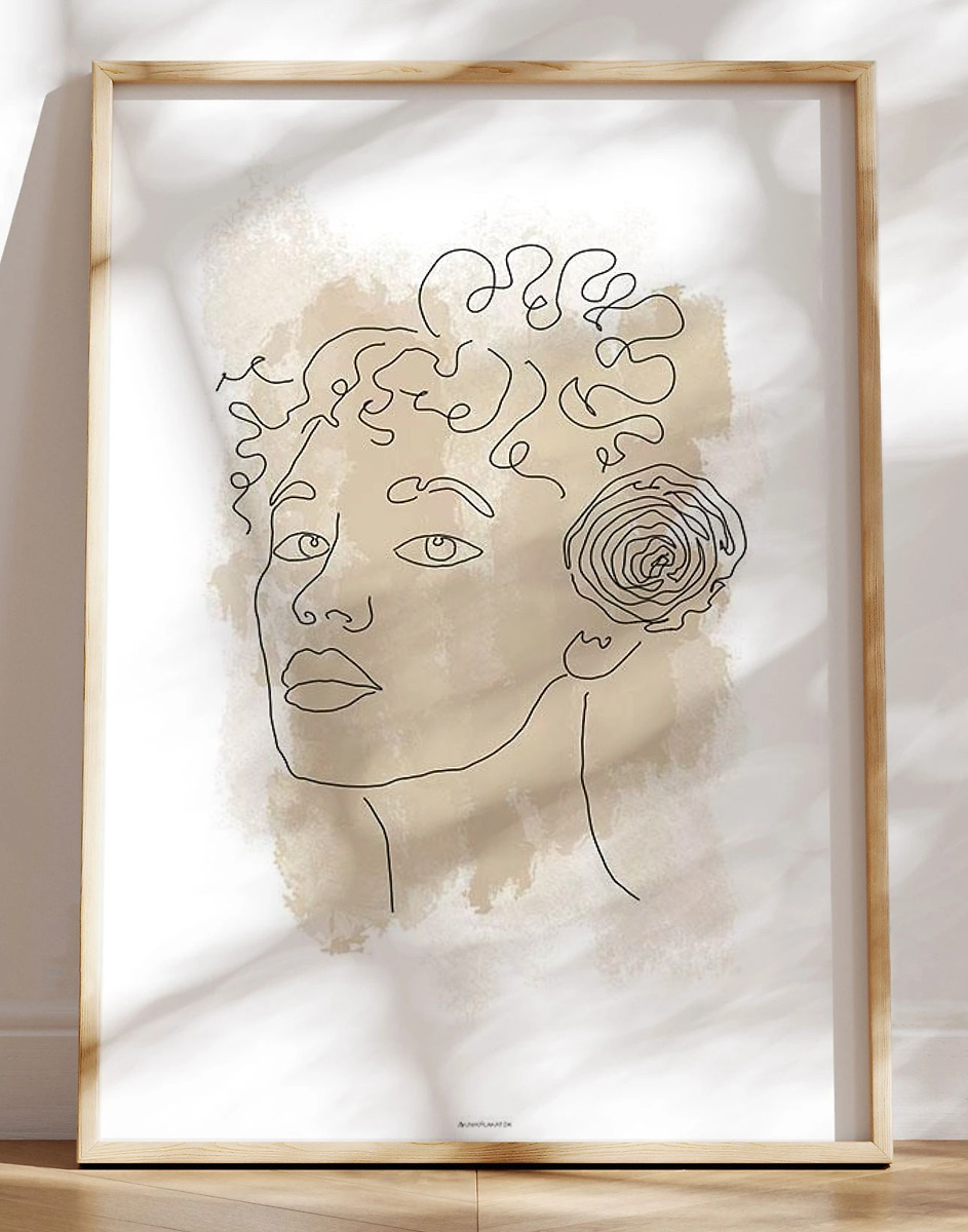 Kunstplakat Woman In Beige No