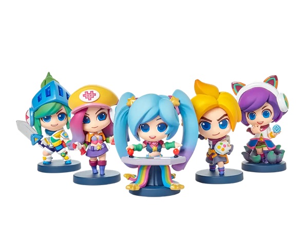 League Of Legends Collectible Figure Set 04: Arcade Team Minis Ezreal Riven Sona Miss Fortune Ahri Special Edition