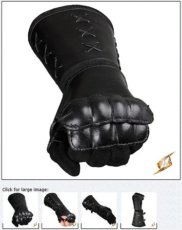 Leather Gauntlet Left Hand Black Medium-large Live Rollespils Handske