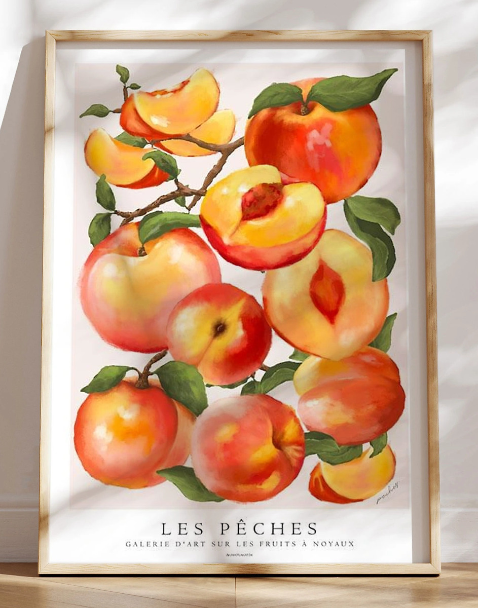Les Pãªches Kunstplakat Med Ferskner