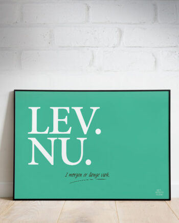 Lev Nu-plakat Grøn  Vandret  29     21 Cm  A4  Kr  199 -