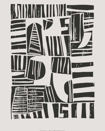 Lino Cut Black Af Få Mu Illustrations