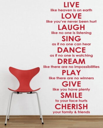 Live Like Heaven Wallsticker