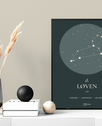 Løven Stjernetegn Plakat Skovgrøn 50 70 Cm  B2