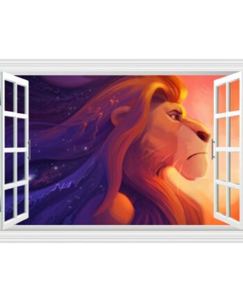 Løvernes Konge Wallsticker  Vindue Med Mufasa  60x90cm