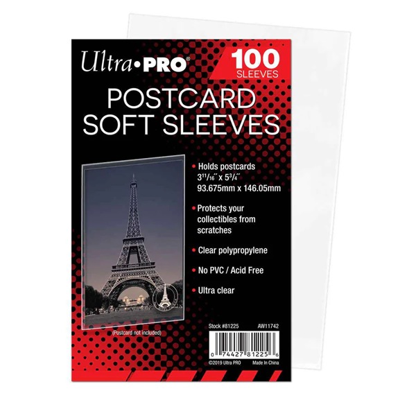 100 Lommer Ultra Pro -11 16 Quot - Quot Postcard Soft Sleeves Clear Transparent Gennemsigtig Sleeves 81225
