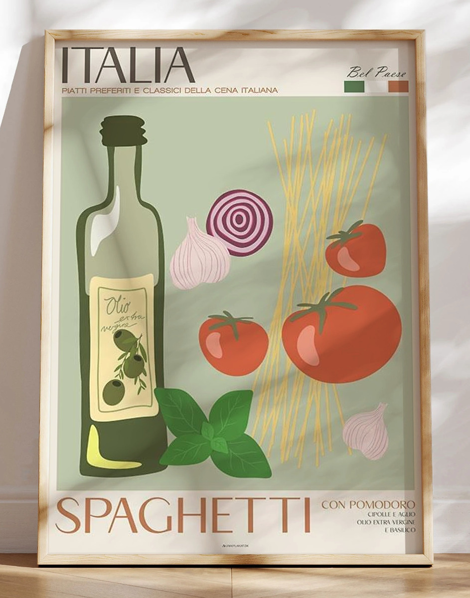 Madplakat Til Køkkenet Spaghetti Con Pomodoro