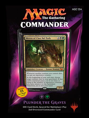Magic Commander 2015  Edh  Multiplayer Deck Sort-gr 195 184  : Plunder The Graves 100 Kort 15 Nye Kort