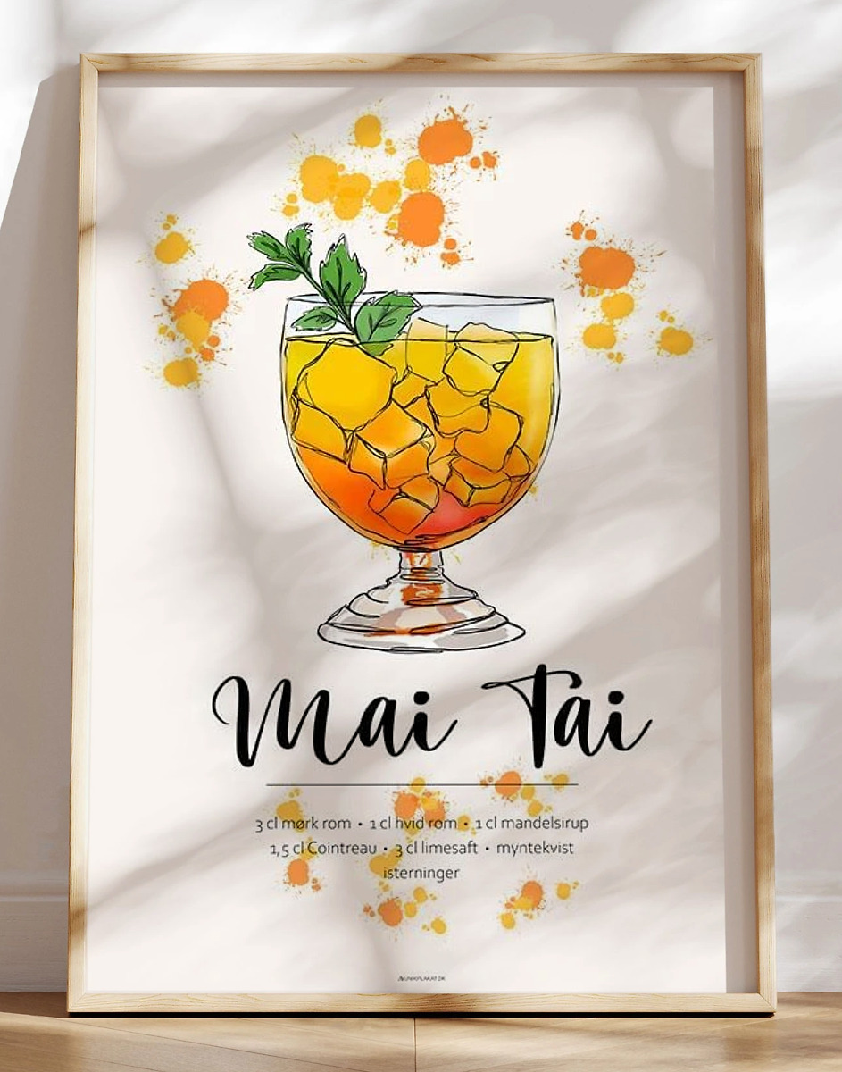 Mai Tai Opskrift Plakat