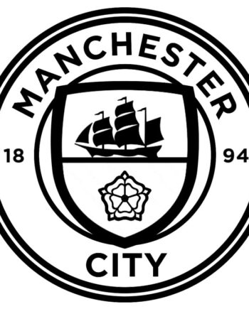 Manchester City Wallsticker  Stort Man City Logo Som Fodbold Wallsticker  Sort