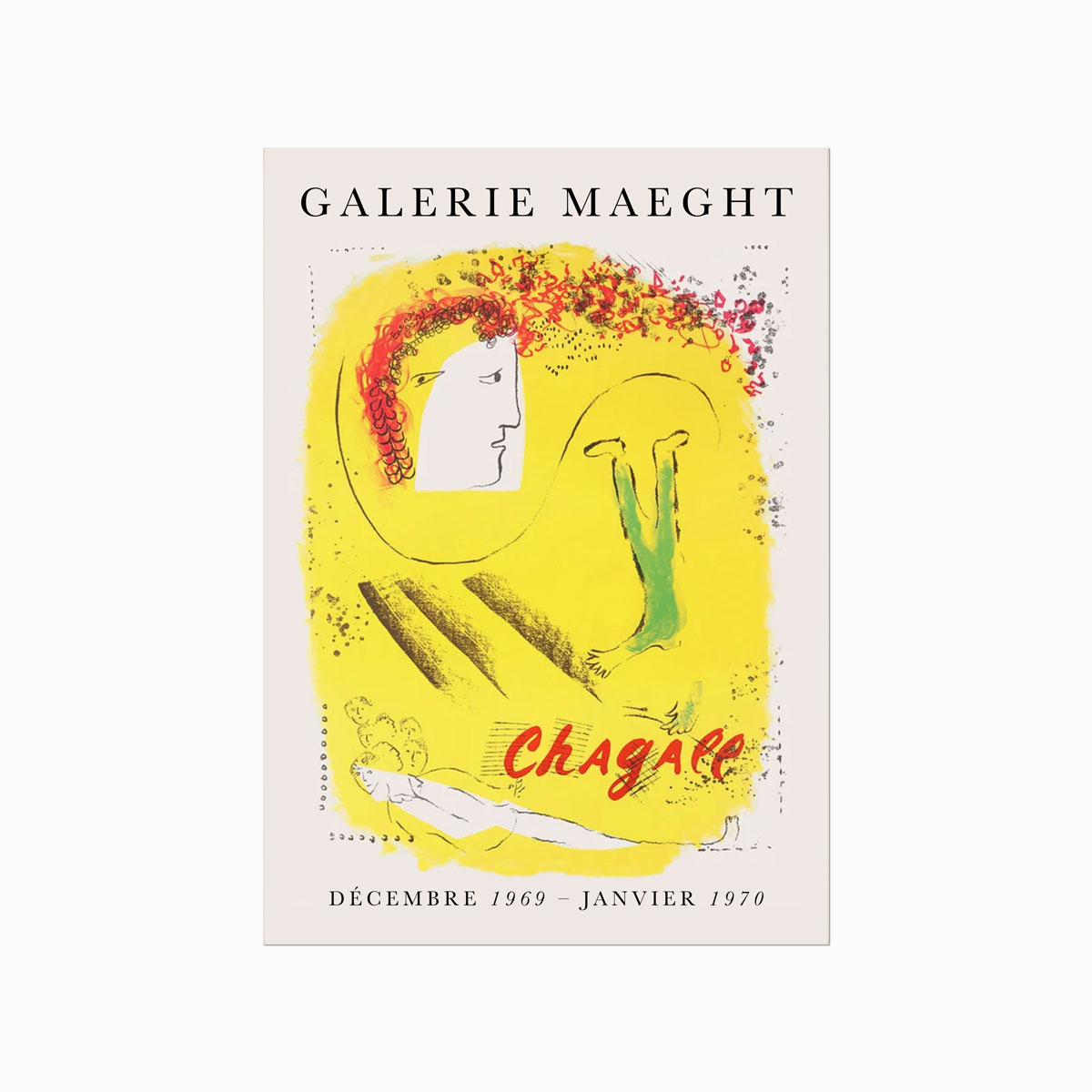 Marc Chargall  Exhibition Poster  Yellow