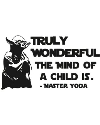 Master Yoda Citat  Sej Star Wars Wallsticker  Sort Hvid