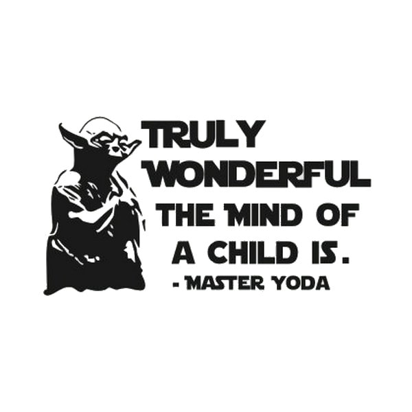 Master Yoda Citat  Sej Star Wars Wallsticker  Sort Hvid