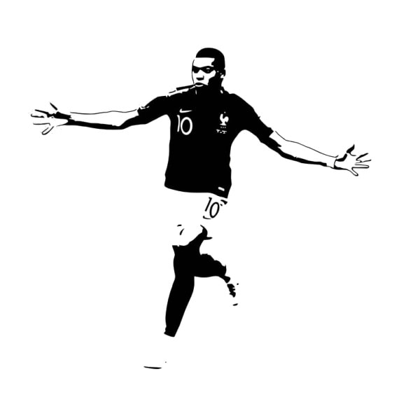 Mbappe Scoring  Flot Fodbold Wallsticker  54x57cm