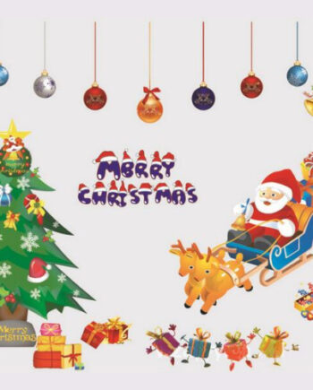 Merry Christmas Jule Wallsticker  Julemand  Juletræ  Pynt Mm