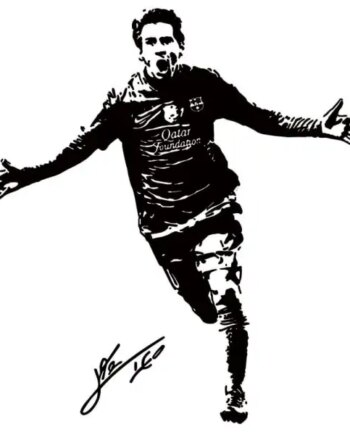 Messi Scoring  Flot Fodbold Wallsticker  60x57cm