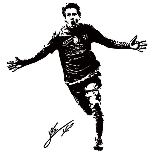 Messi Scoring  Flot Fodbold Wallsticker  60x57cm