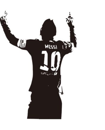 Messi Takker De Højere Magter  Flot Fodbold Wallsticker  56x40cm