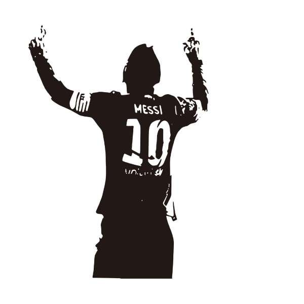 Messi Takker De Højere Magter  Flot Fodbold Wallsticker  56x40cm