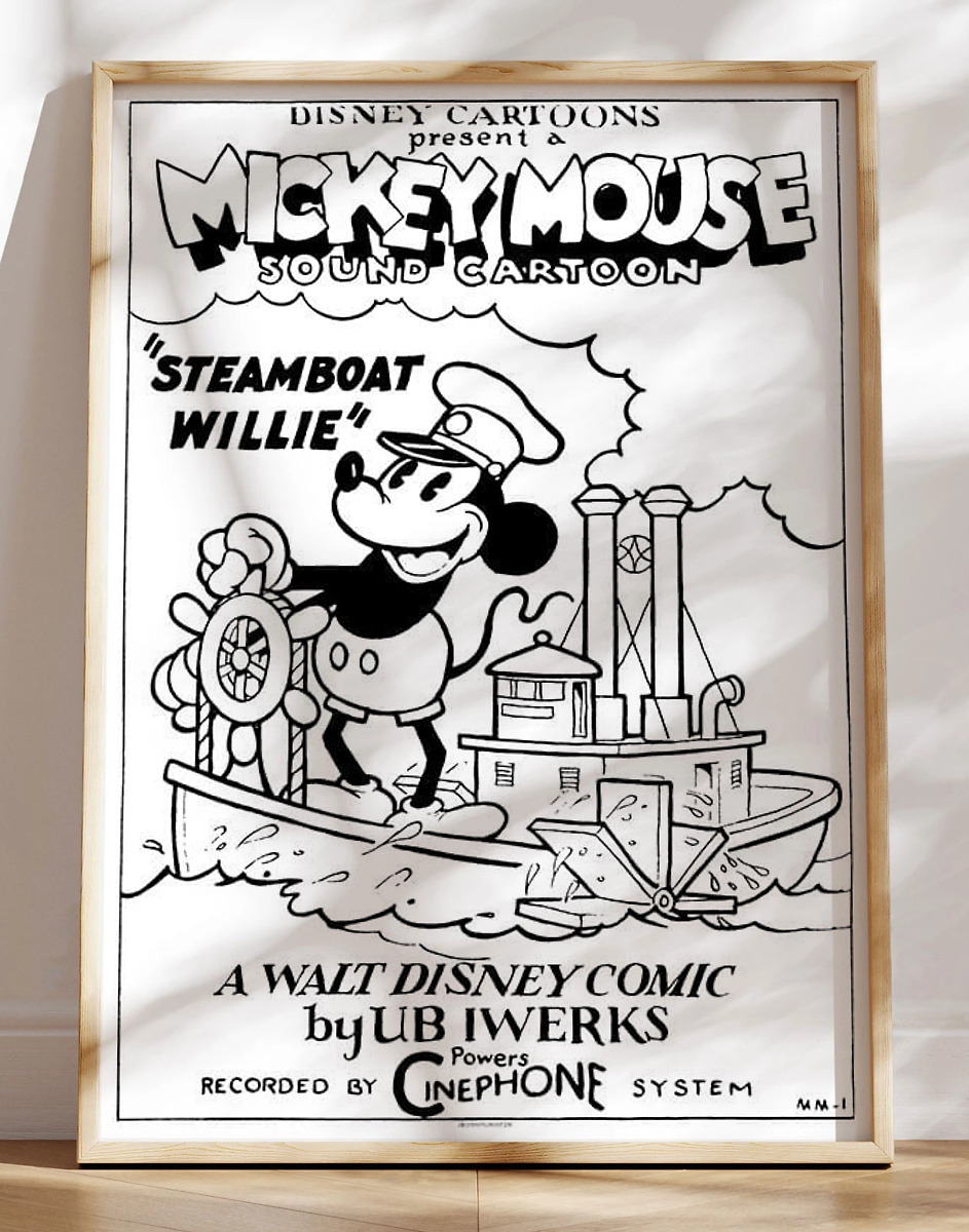 Mickey Mouse Plakat Steamboat Willie  1928