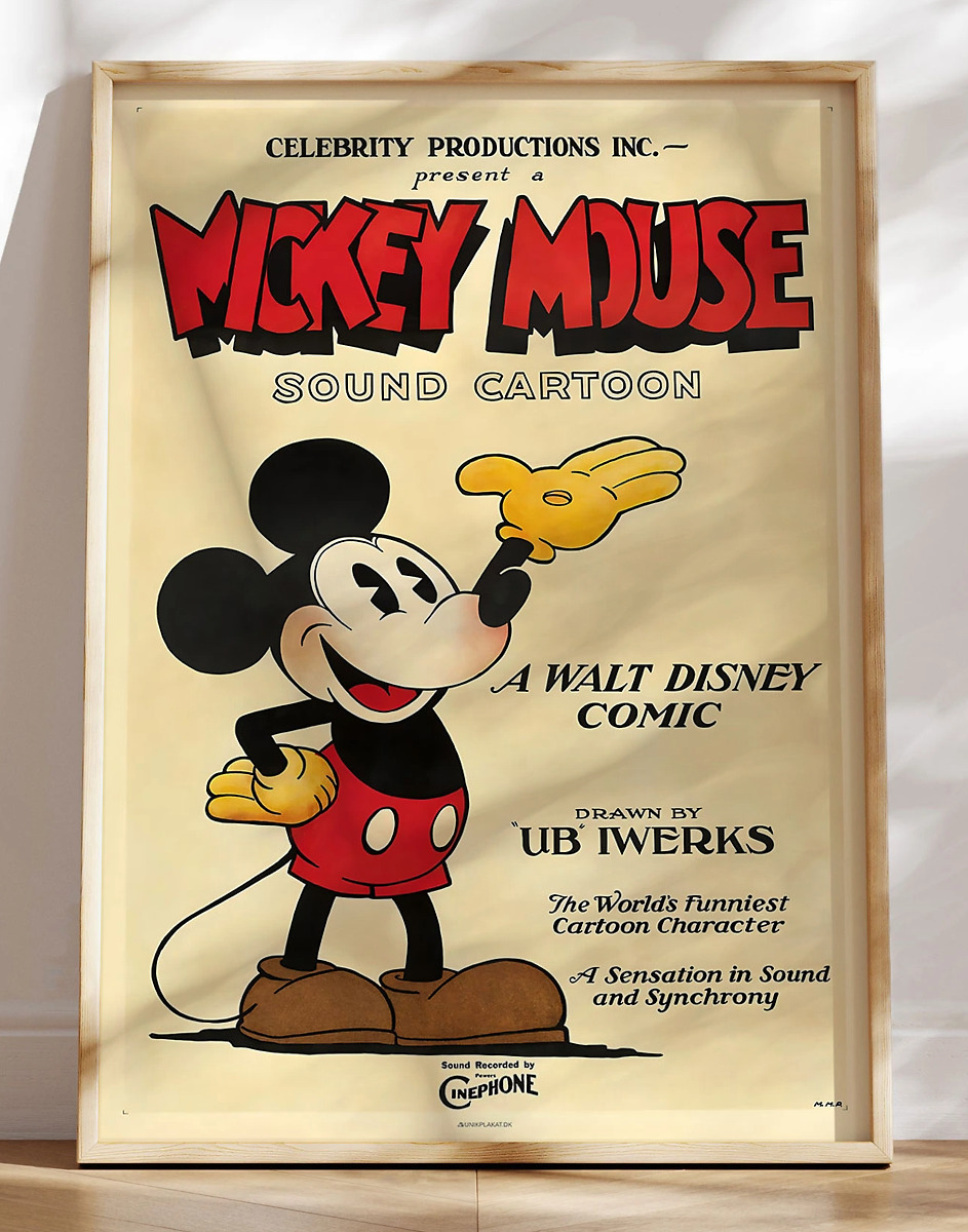 Mickey Mouse Promotion Poster Fra 1928