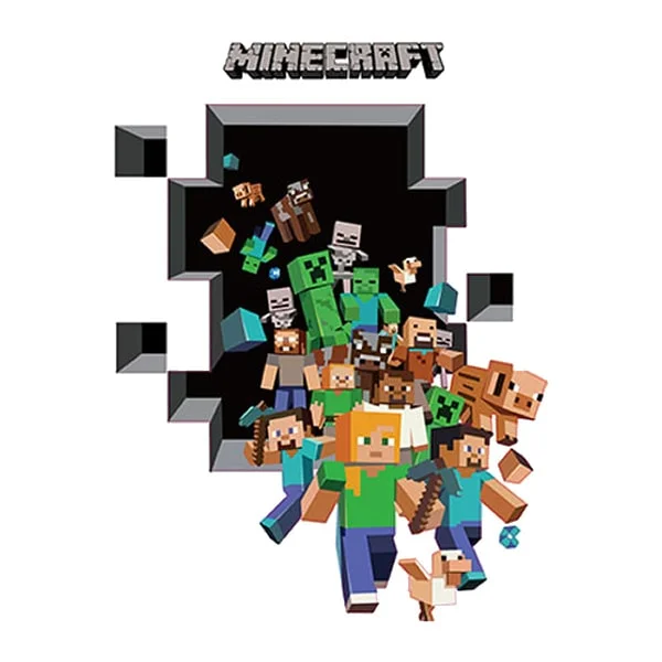 Minecraft Wallsticker  På Vej Igennem Et Hul   Væggen