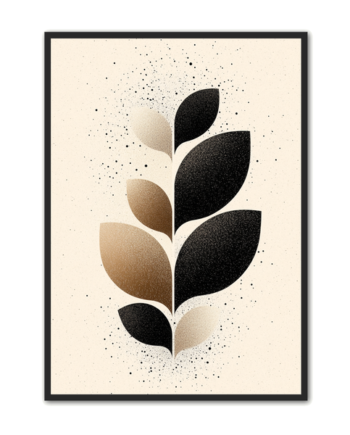 Minimalistisk Plakat 82 Botanisk Stil Med Sort Og Guld