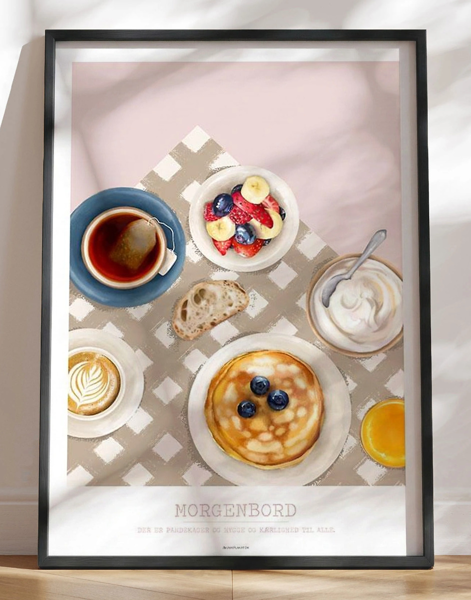 Morgenmad Plakat Hyggelig Plakat Med Morgenbord