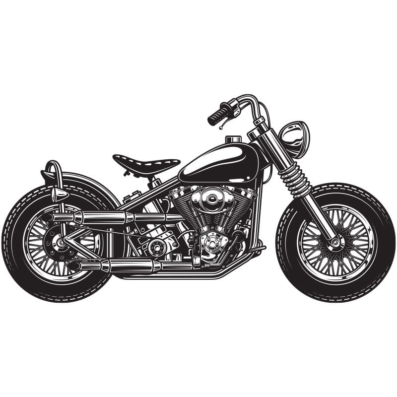Motorcykel Wallsticker  33x59cm  Sort